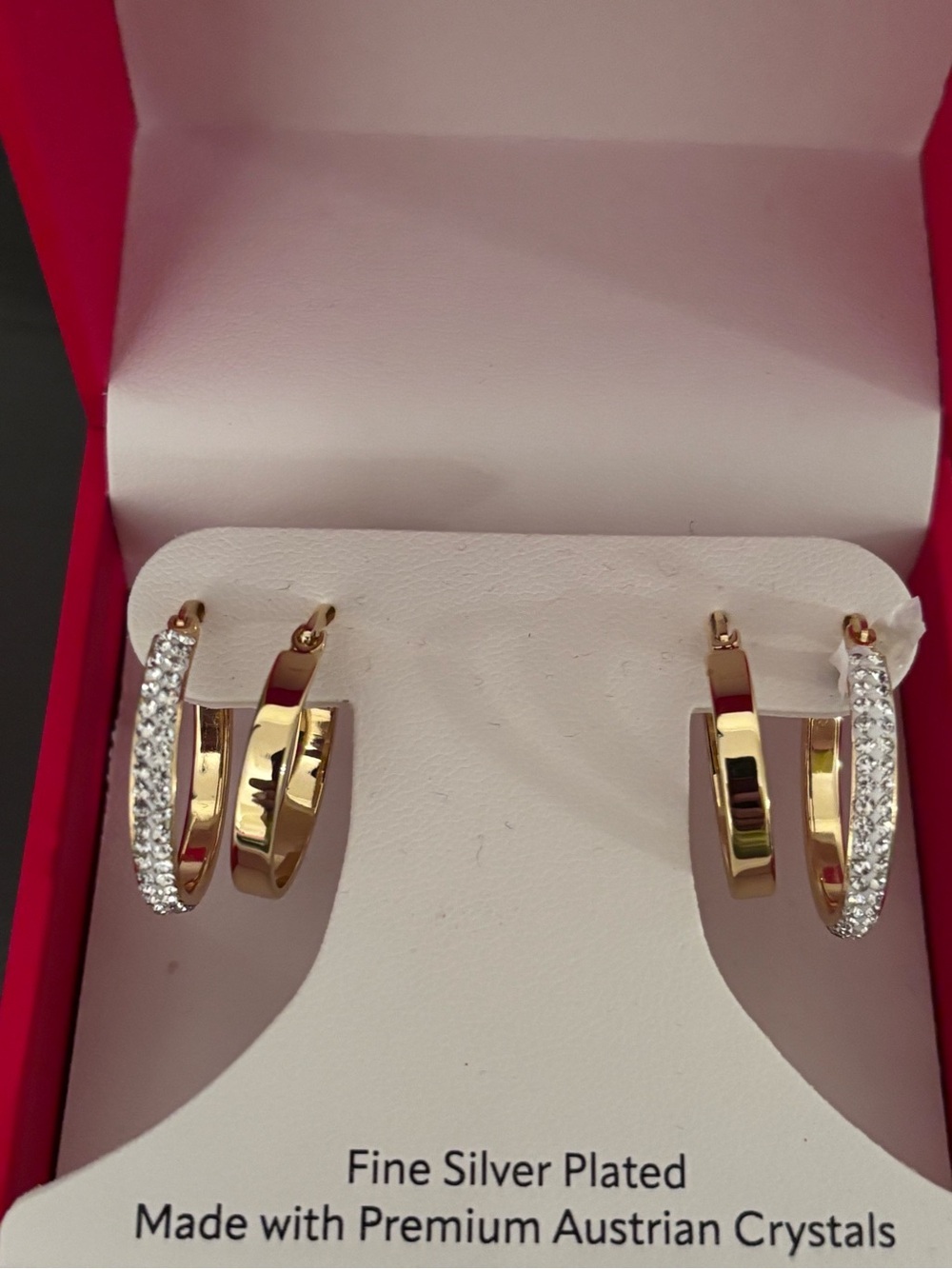 Sofia James New York 2-pair earring set and Austrian crystal-l hoop huggies